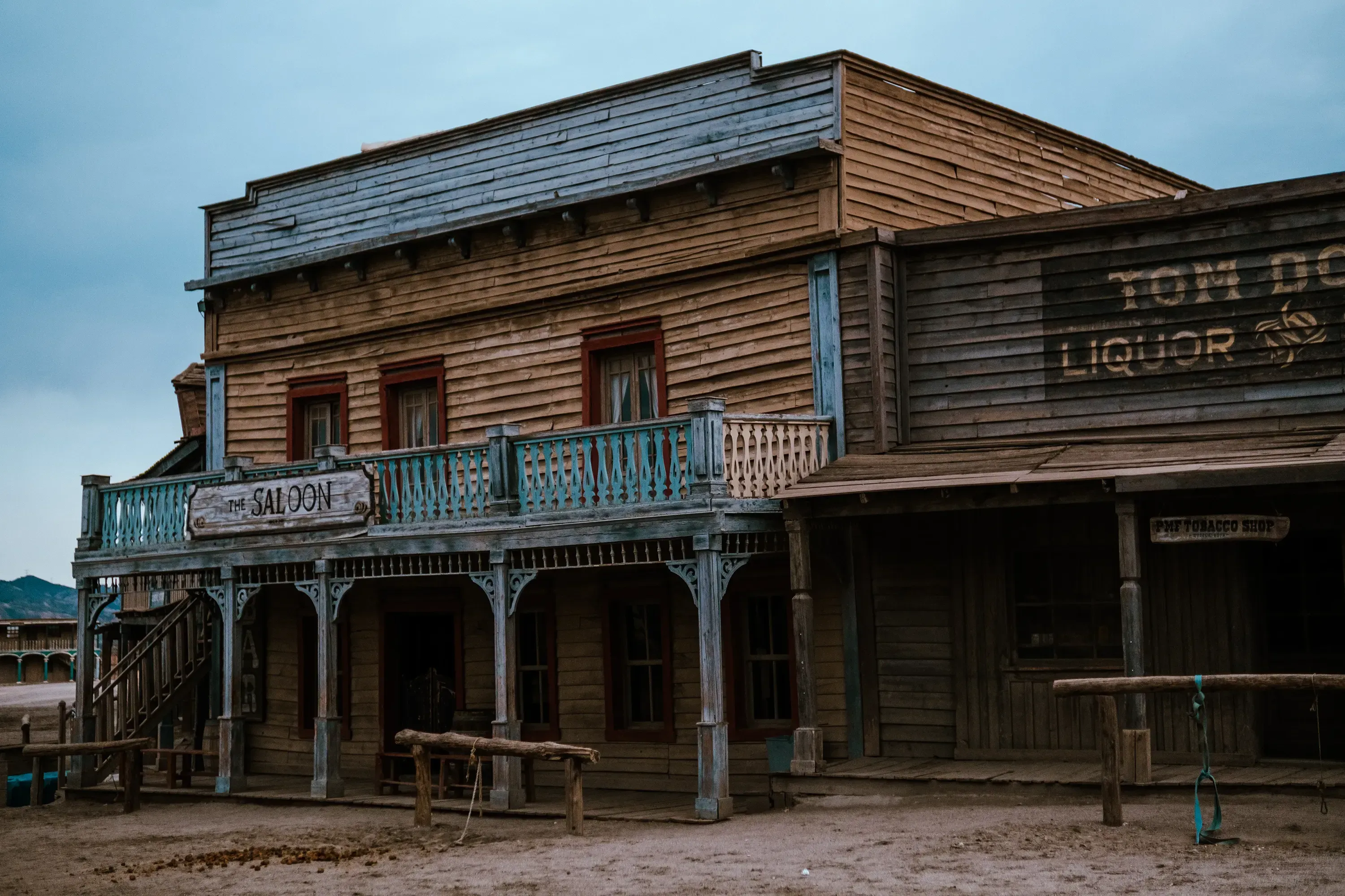 Another wooden building or structure within the Fort Bravo Western set.