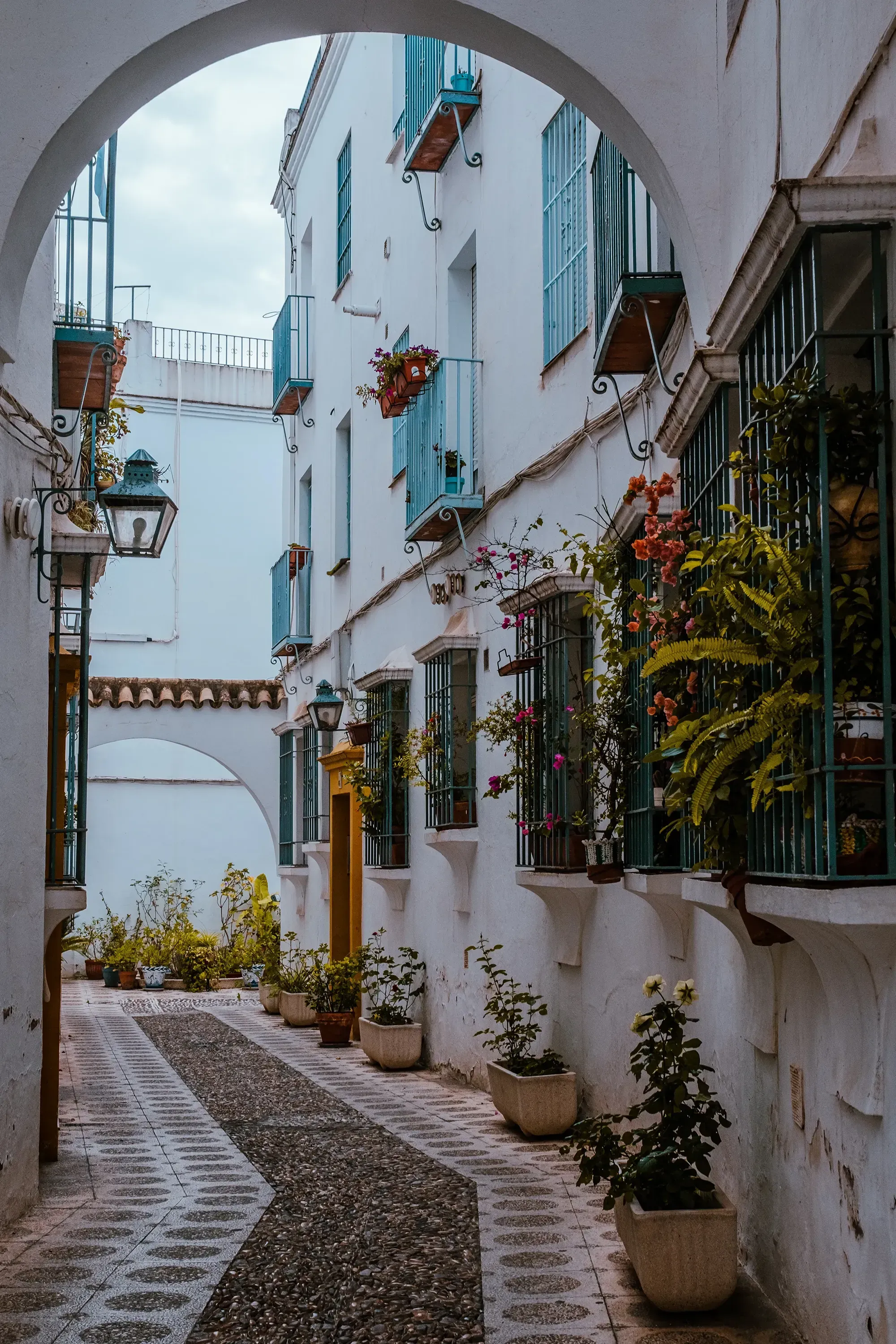A narrow, picturesque alleyway typical of Andalusian towns.