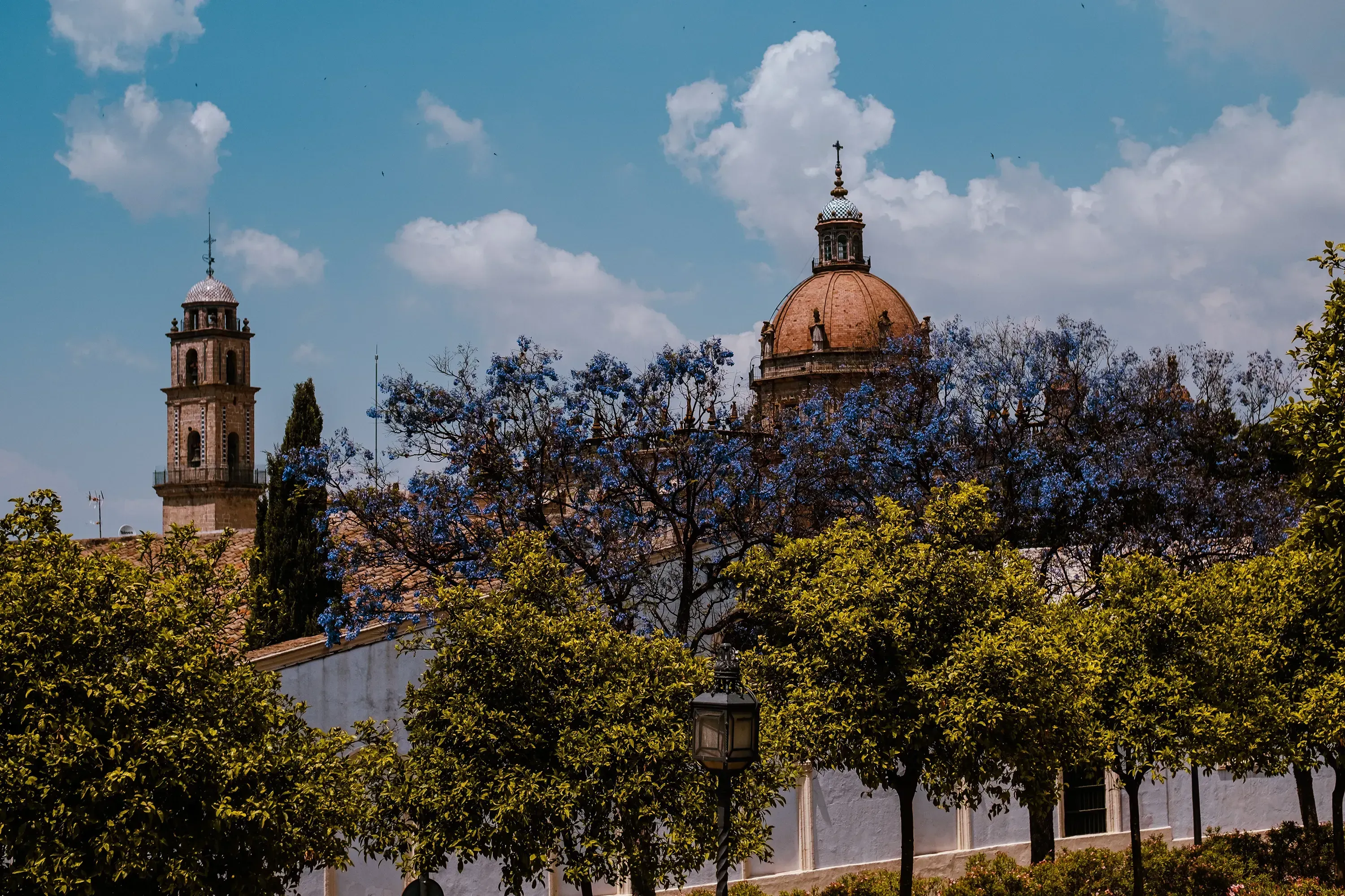 The architectural dome crowning the palace structure in Jerez de la Frontera.