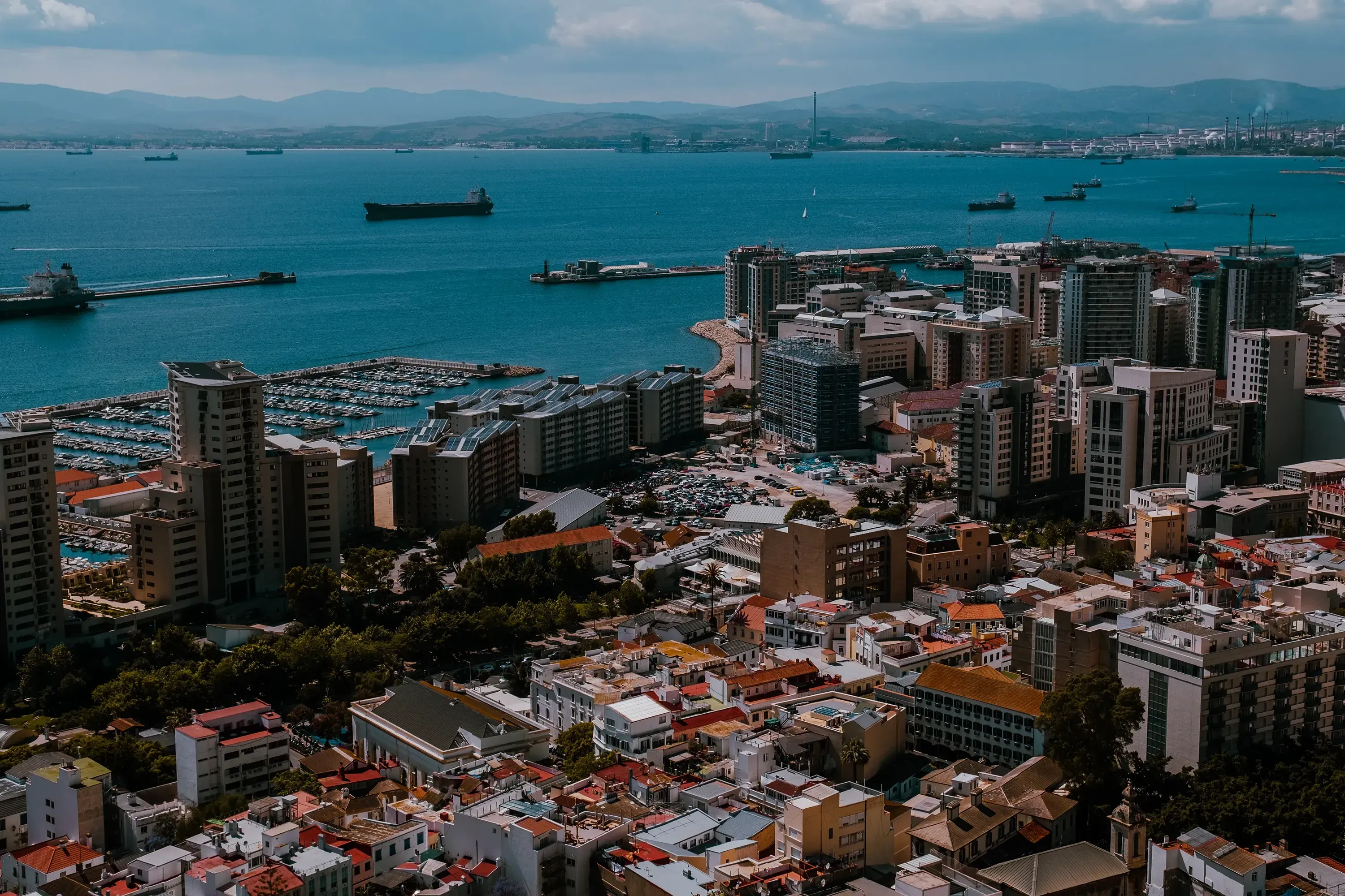 The city of Gibraltar see from above
