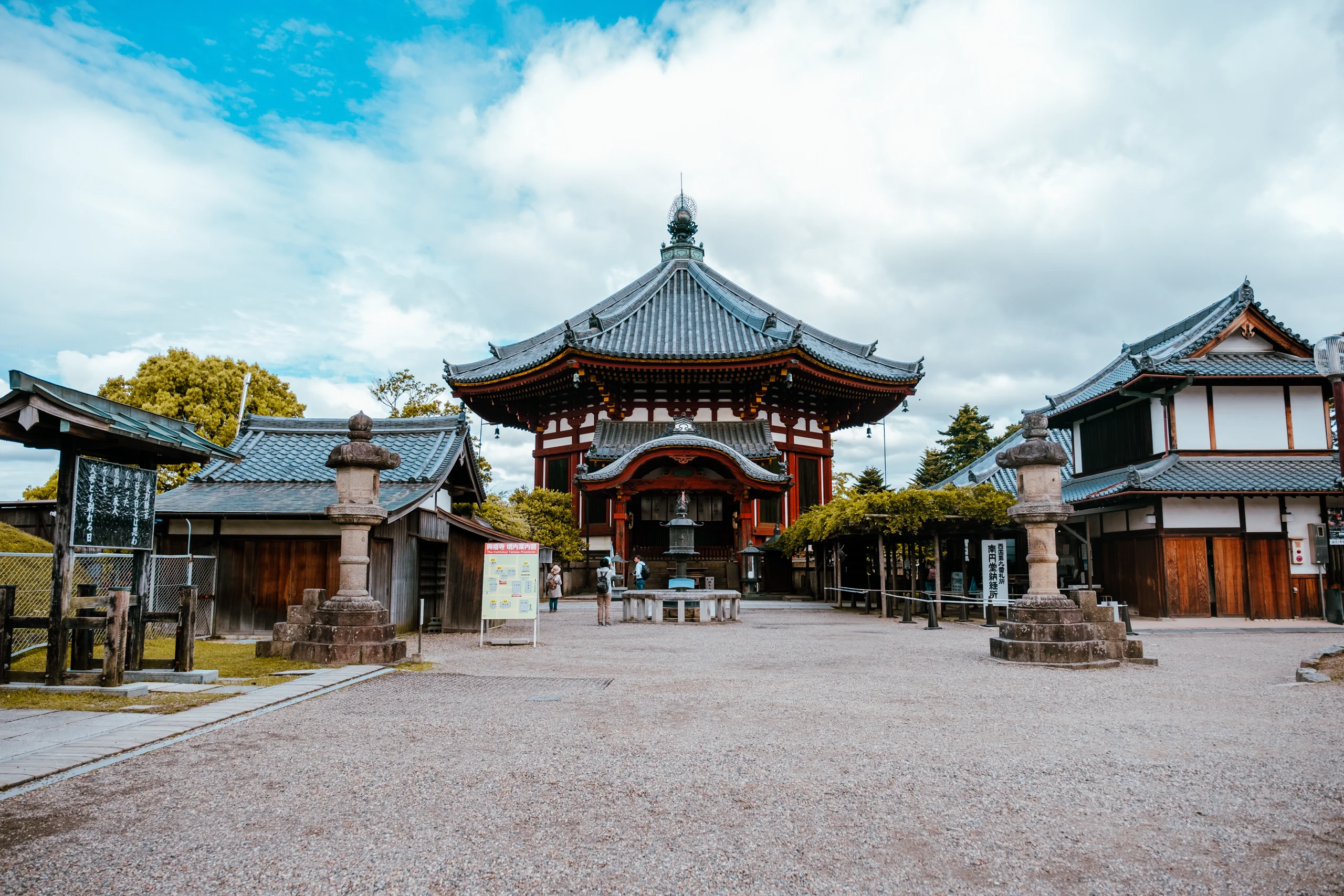 Traditional wooden temple building in Nara Park