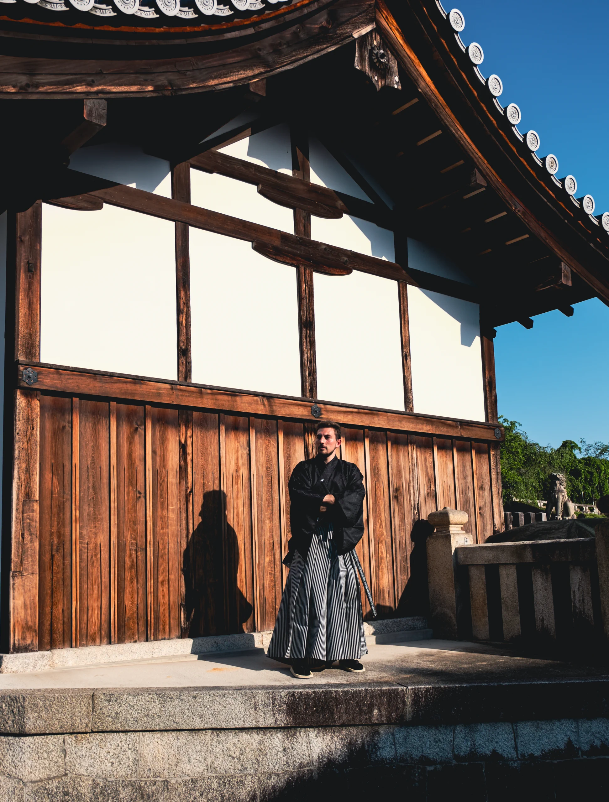 Davide dressed in a traditional samurai costume
