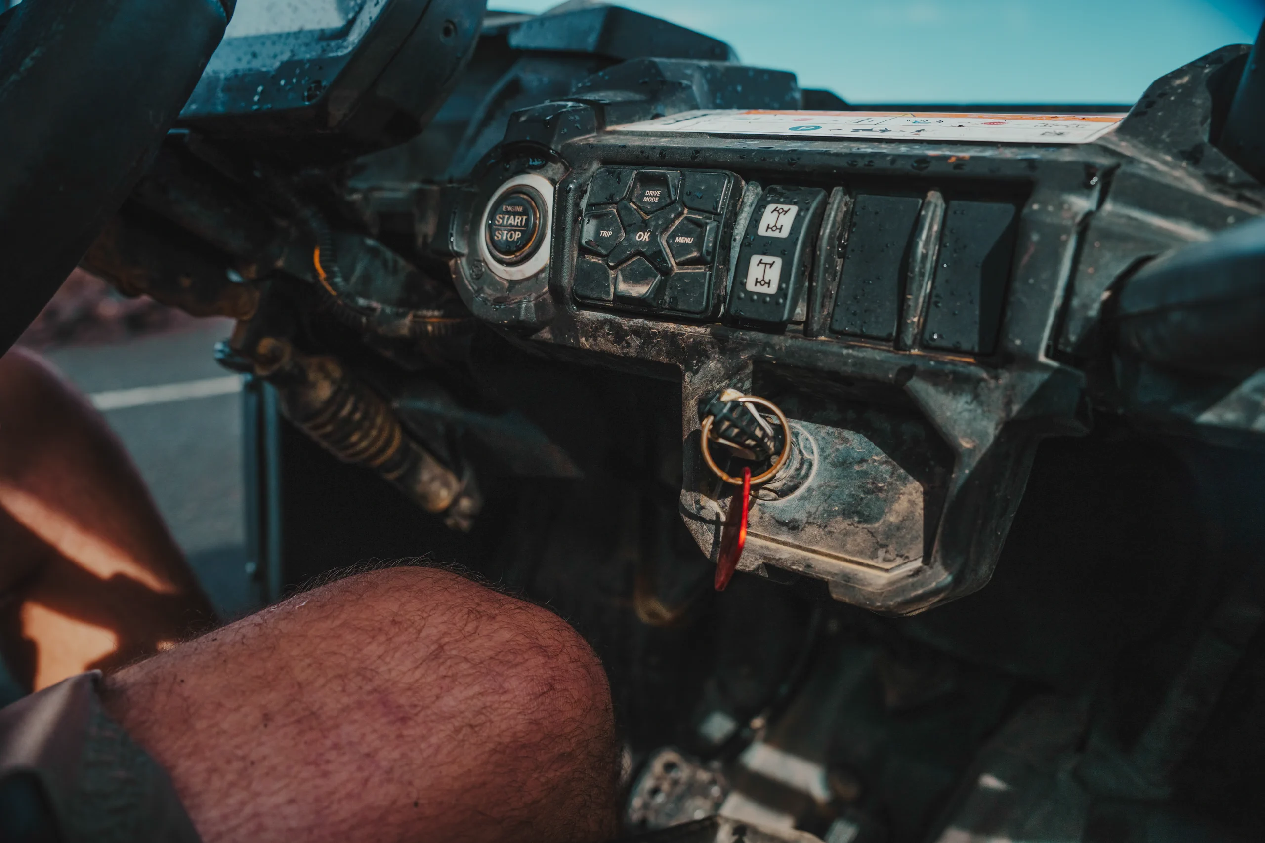 The key of a buggie in Lanzarote with dirt