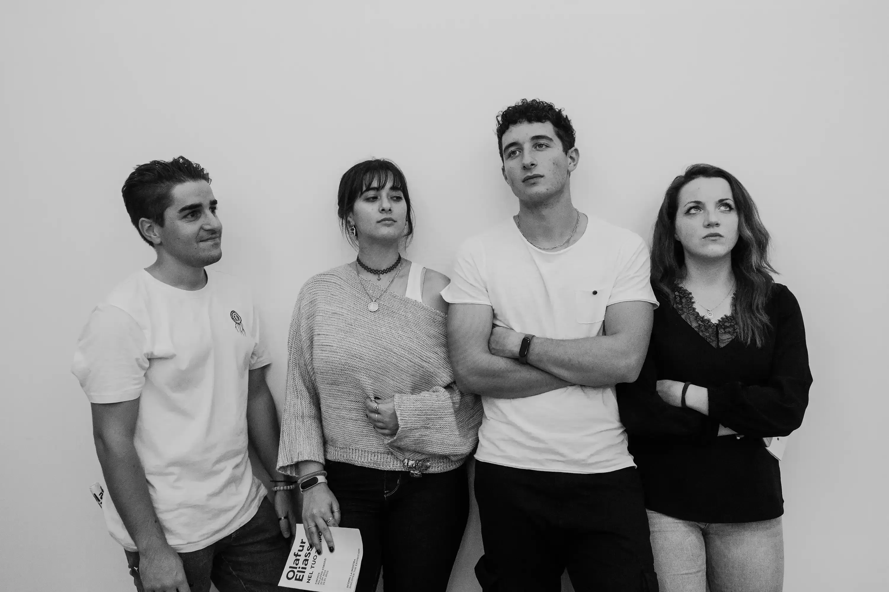entire group posing together inside the evocative Olafur Eliasson installation hall.