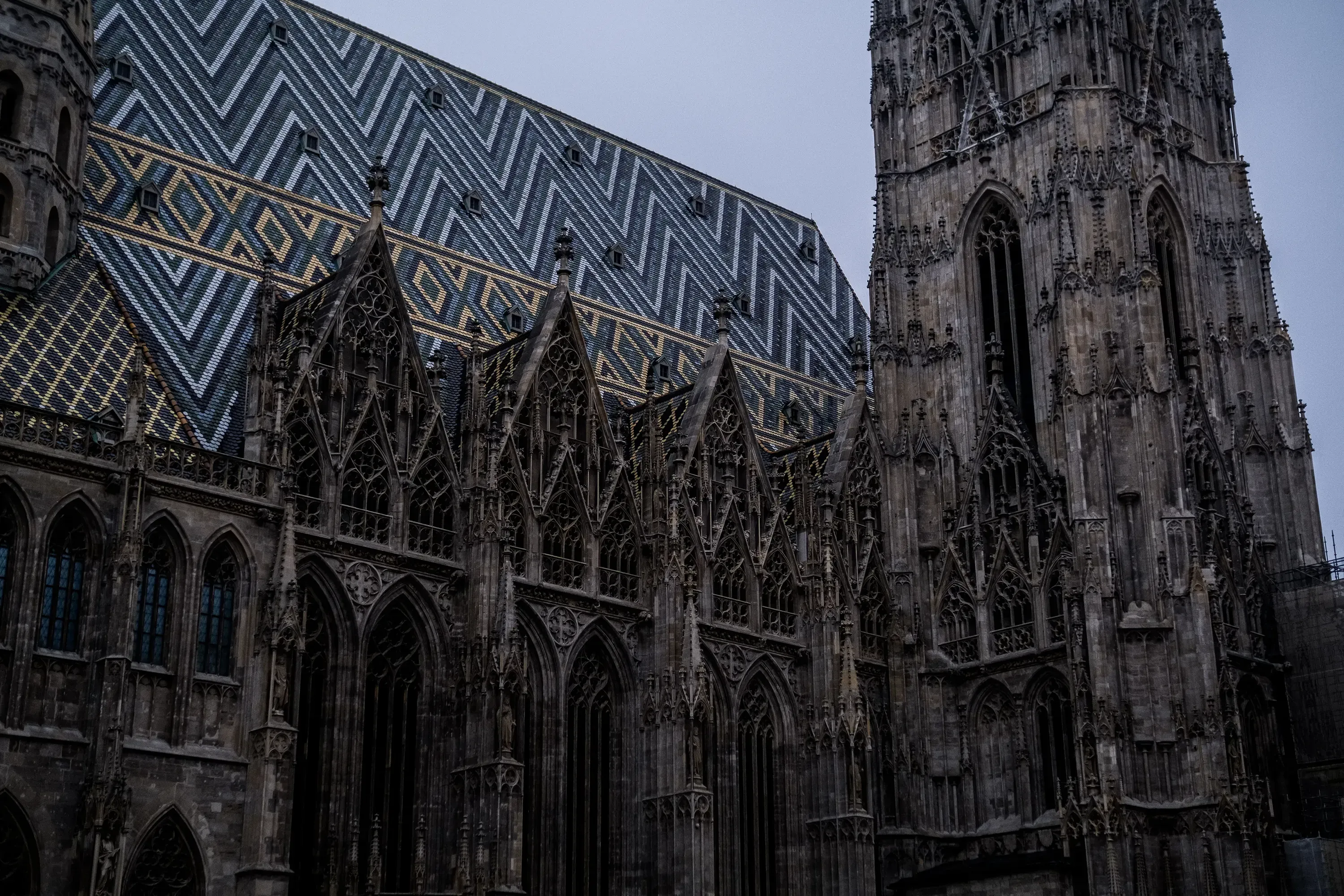 The massive, historic St. Stephen's Cathedral (Stephansdom) in Vienna.