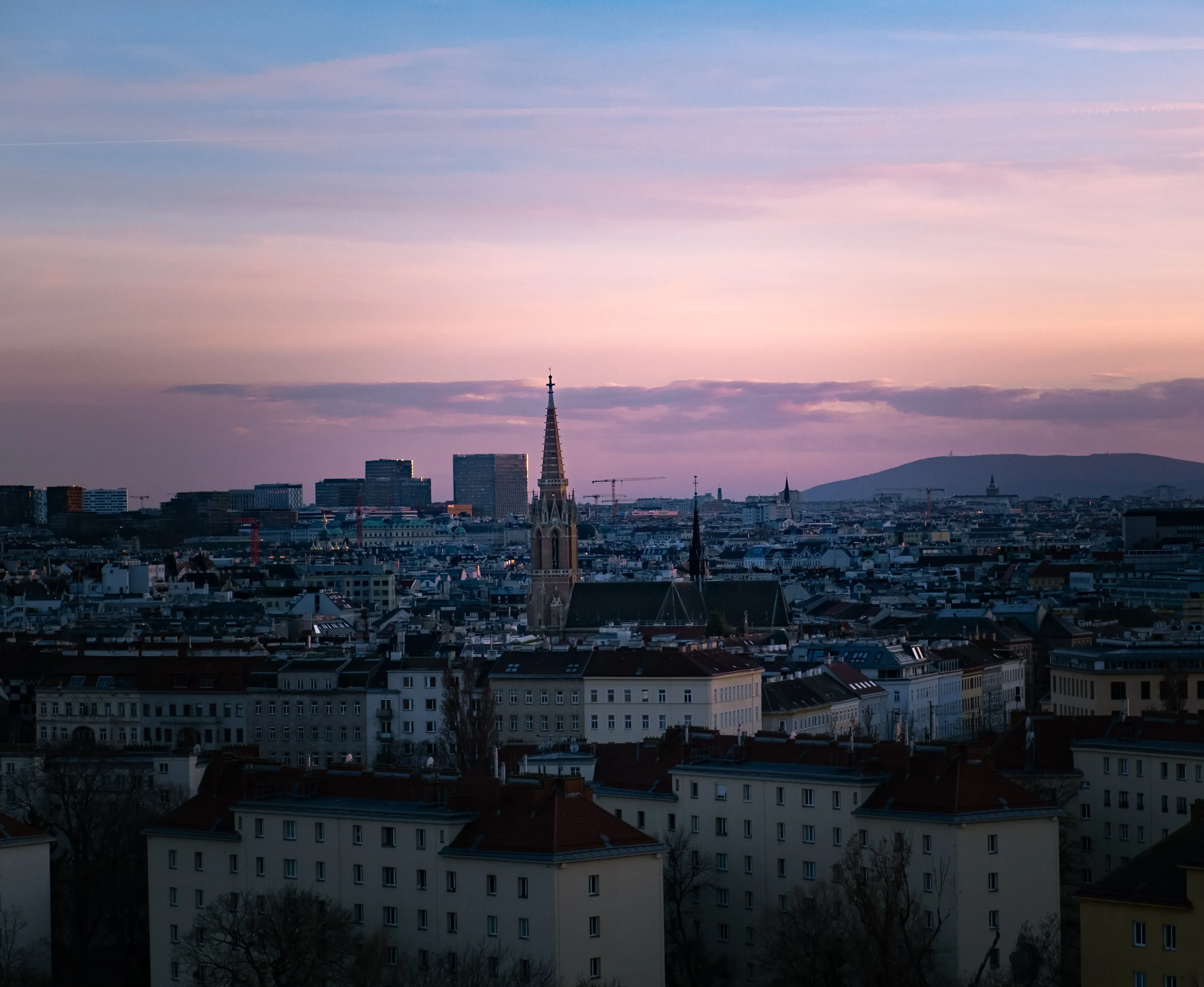 Vienna Skyline at sunset