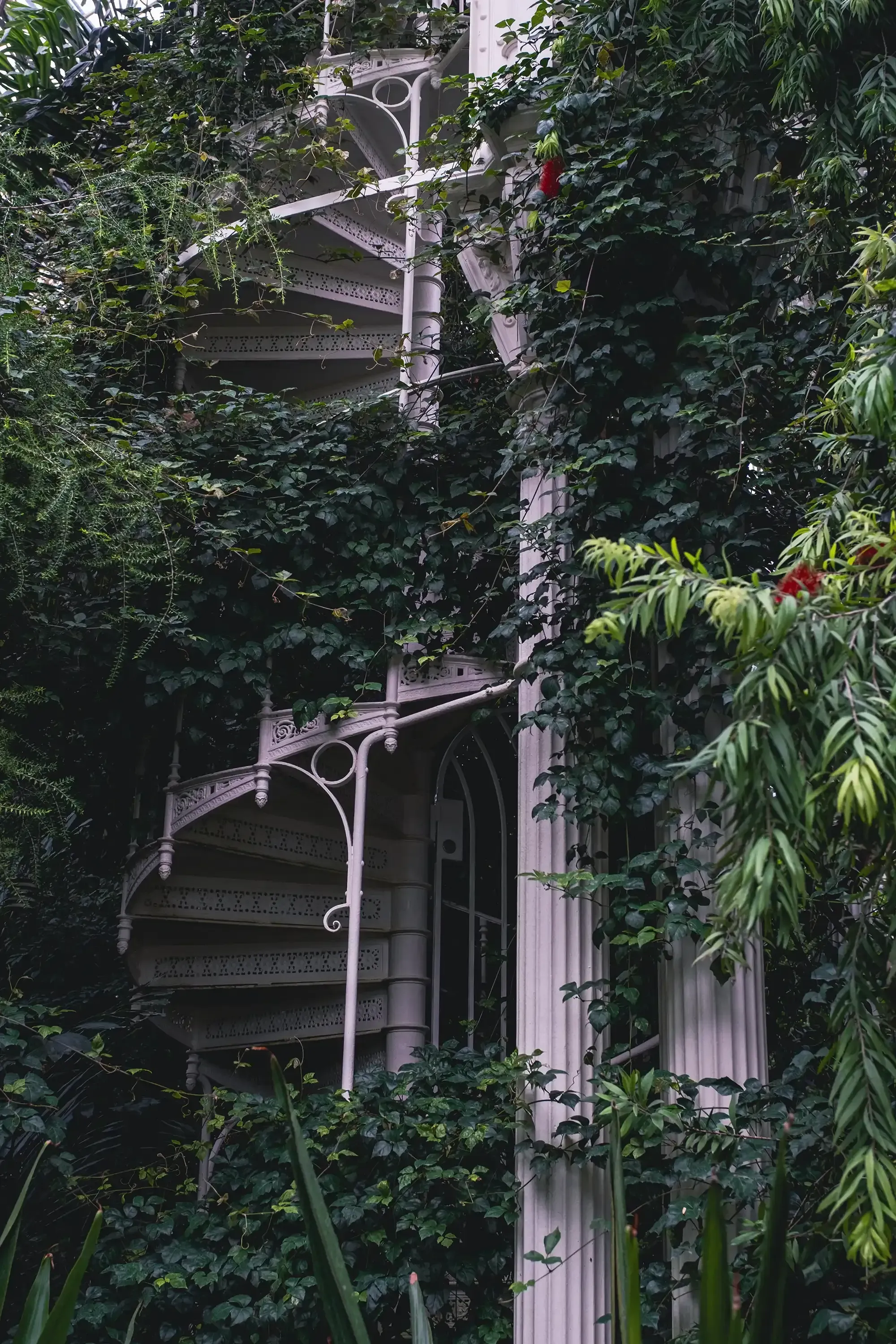 Ornate or detailed staircase located inside the Palmenhaus (Palm House) building.